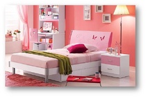 MK-4605-PI. Кровать детская Piccola 1.2x2 м с двумя ящиками розовый-белый