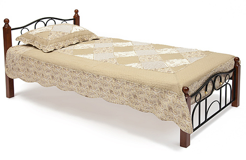 Металлическая кровать AT 808 (метал. каркас) + дерев. основание (90 см x 200 см)