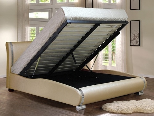 Кровать Afrodita 160х200cм Античный золотой с подъемным механизмом