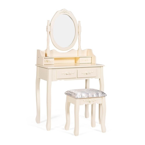 Туалетный столик с зеркалом и табуретом ARNO (mod. HX18-263) butter white (слоновая кость)