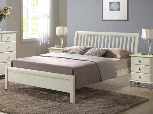 Кровать I-3601 (100х200) Белый с патиной