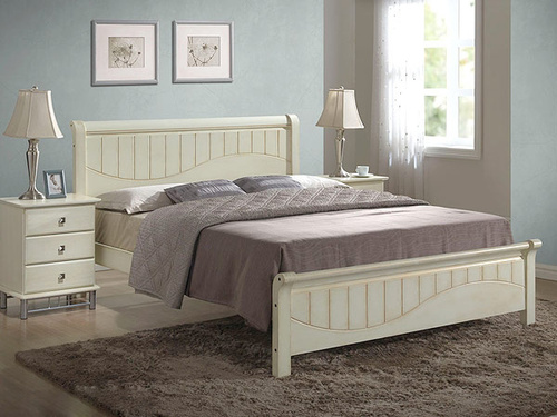 Кровать I-3655 (120х200) Белый с патиной