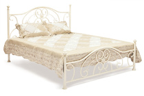 Кровать двуспальная белая «Элизабет» (Elizabeth) + основание (Античный белый (160 x 200 см))