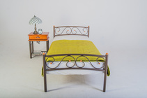 Кровать односпальная Валерия с изножьем (90х200 см) Коричневый бархат