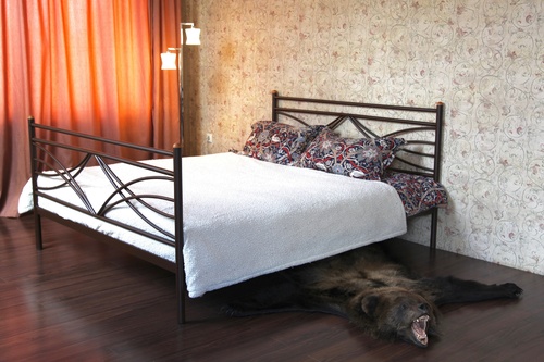 Кровать двуспальная "Мираж" с изножьем 160х200 Коричневый бархат
