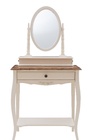 Столик туалетный с зеркалом (овал) "Florence" MK-5031-AWB (Молочный/Итал.орех)