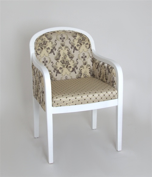 Кресло Миледи-2 (Белый/матовый/тк. Cream 109+110)