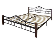 Кровать "Сартон" 1 (160*200) чёрный/средне-коричневый